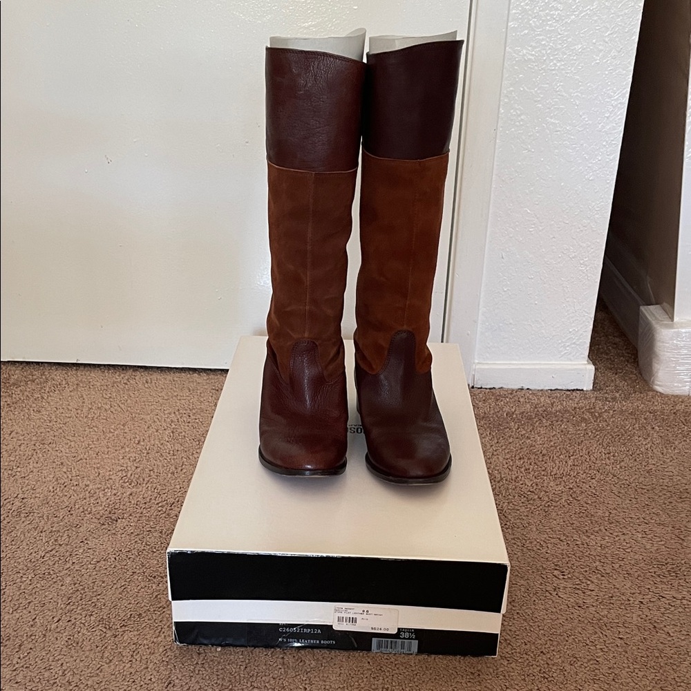 Moschino Riding Brown Heeled Boots